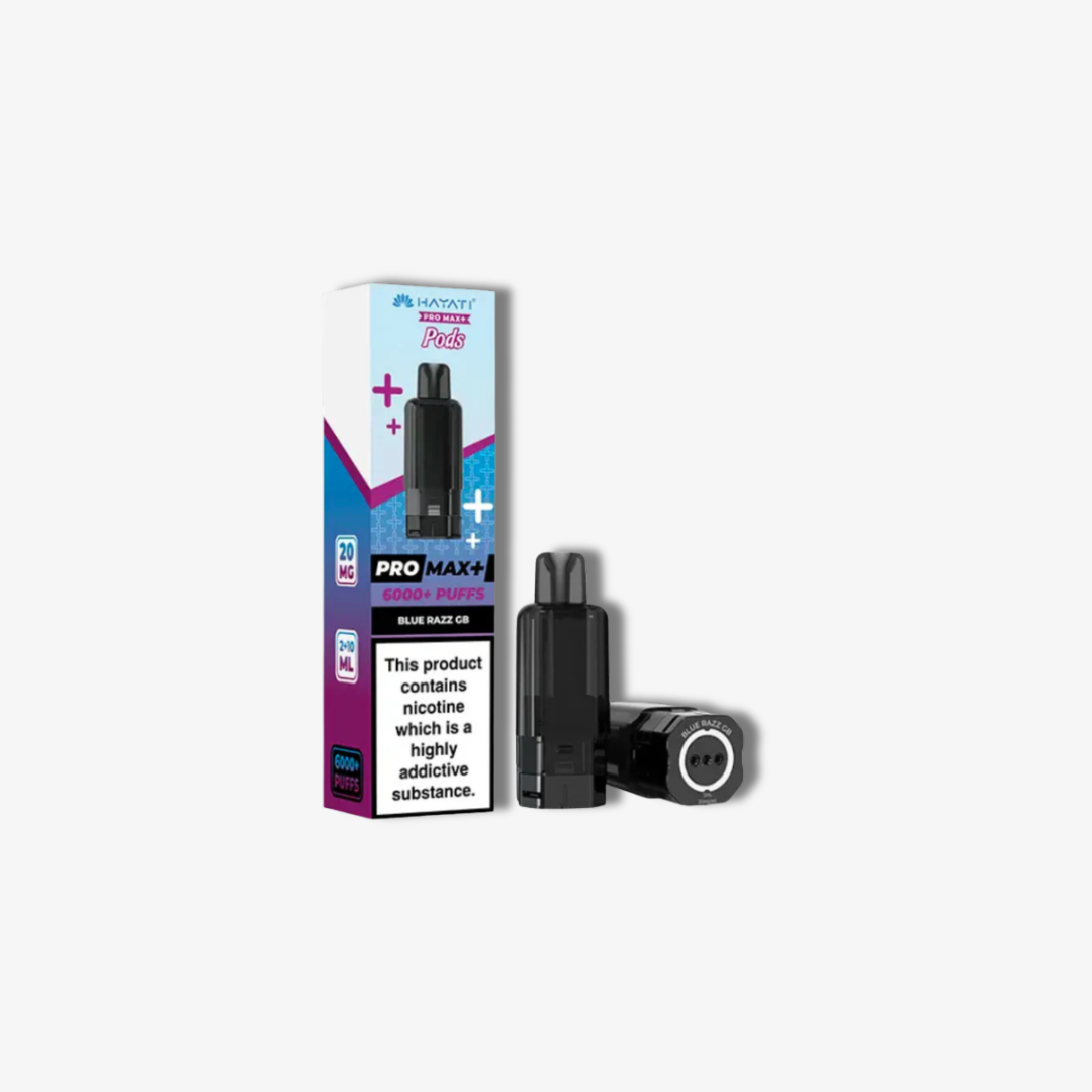 Hayati Pro Max Plus 6000 Prefilled Pod Blue Razz GB vape device