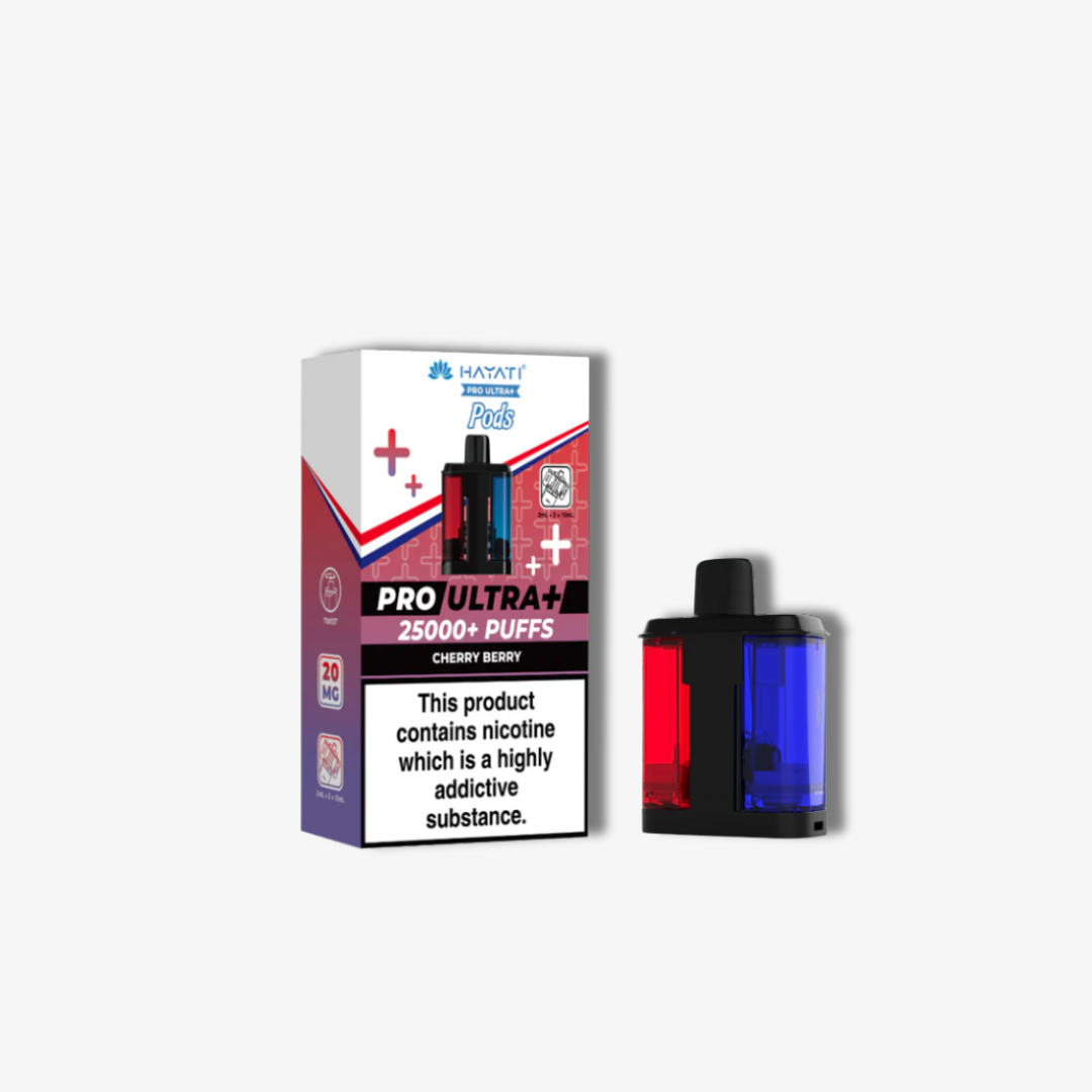 Hayati Pro Ultra Plus 25k Prefilled Pods Cherry Berry vape device