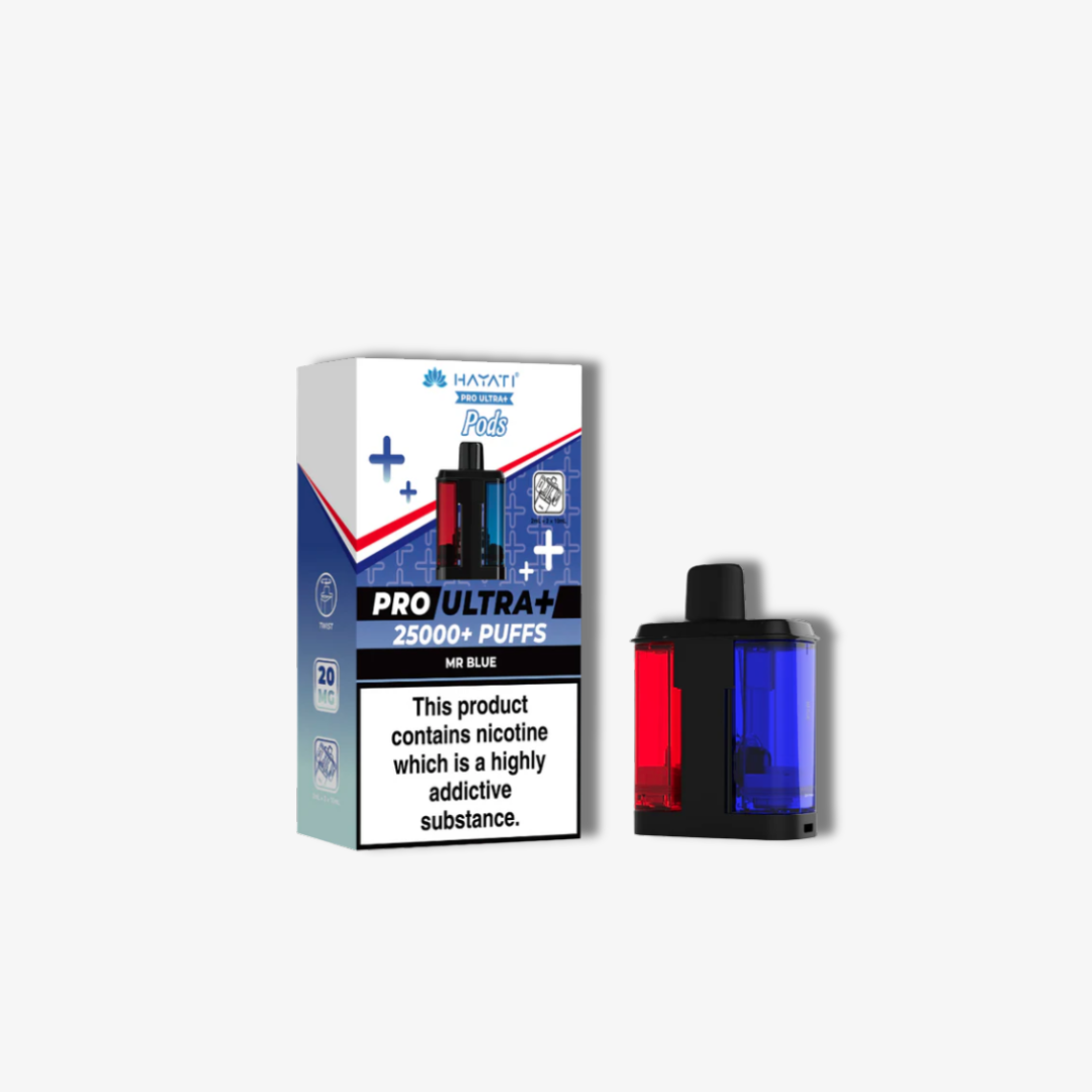Hayati Pro Ultra Plus 25k Prefilled Pods Mr Blue vape device