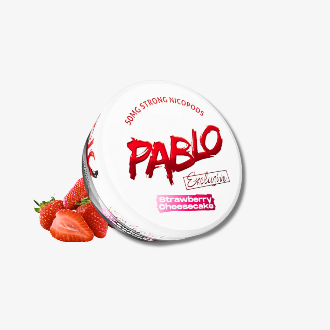 Strawberry Cheesecake Nicotine Pouches By Pablo can 20mg nicotine pouches