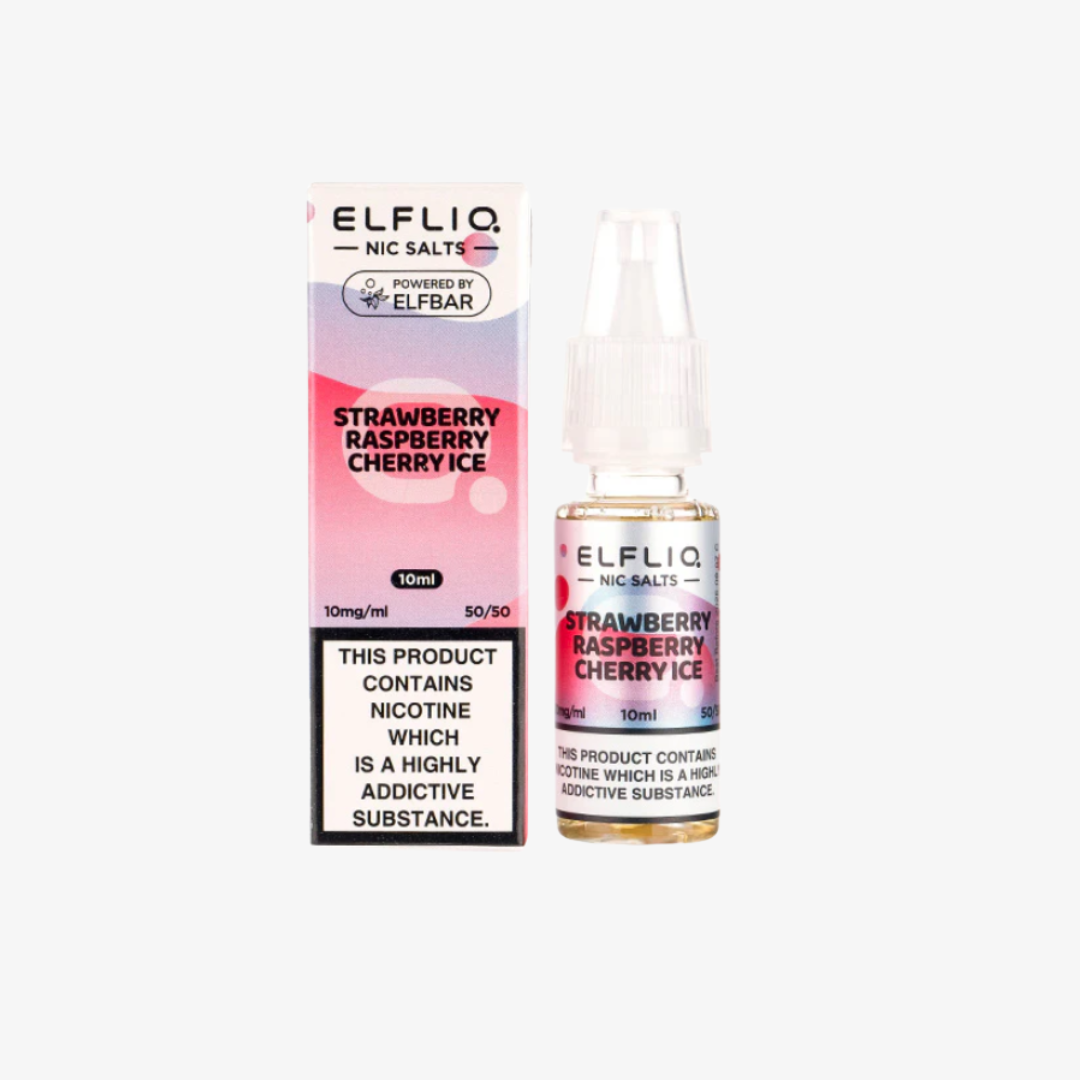 Strawberry Raspberry Cherry Ice Nic Salt E-Liquid by Elf Bar ELFLIQ bottle  e-liquid