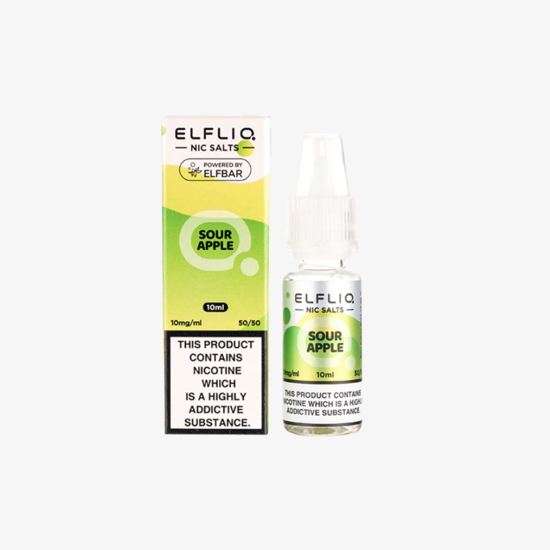Sour Apple Nic Salt E-Liquid by Elf Bar ELFLIQ bottle  e-liquid