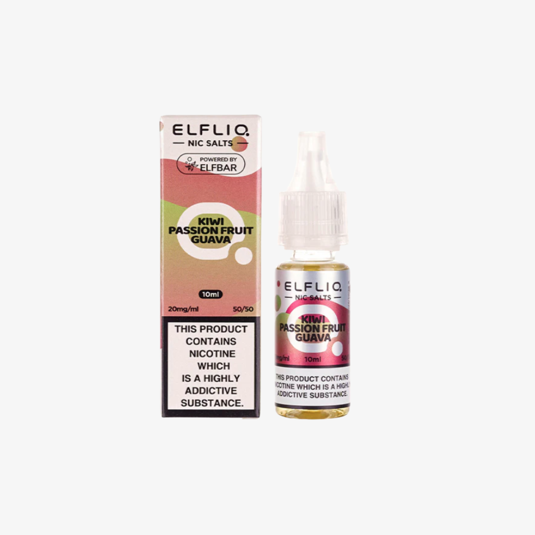 Kiwi Passionfruit Guava Nic Salt E-Liquid by Elf Bar ELFLIQ bottle  e-liquid