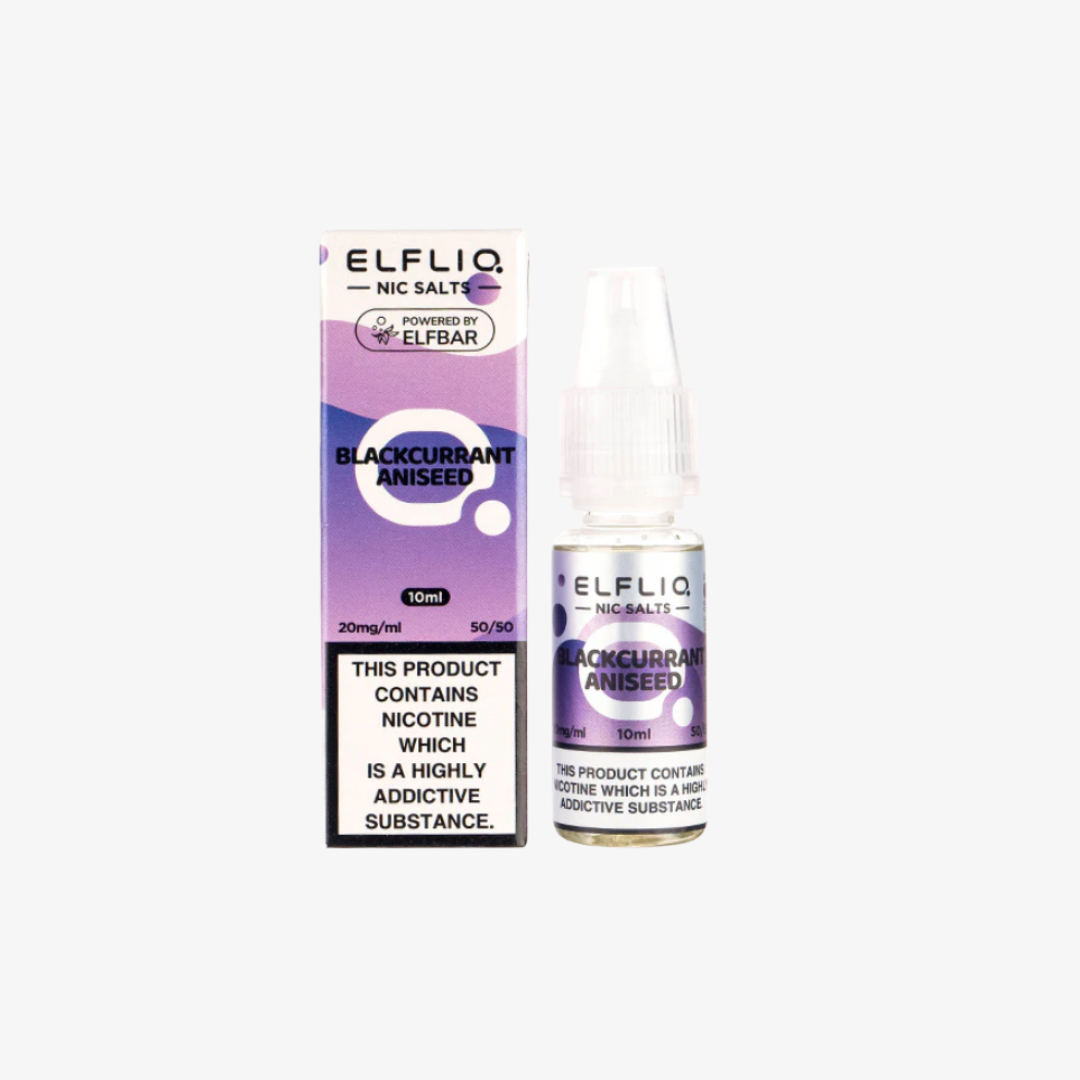 Blackcurrant Aniseed Nic Salt E-Liquid by Elf Bar ELFLIQ bottle  e-liquid