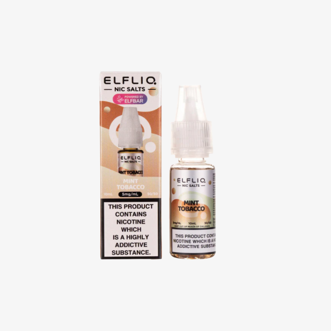 Mint Tobacco Nic Salt E-Liquid by Elf Bar ELFLIQ bottle  e-liquid