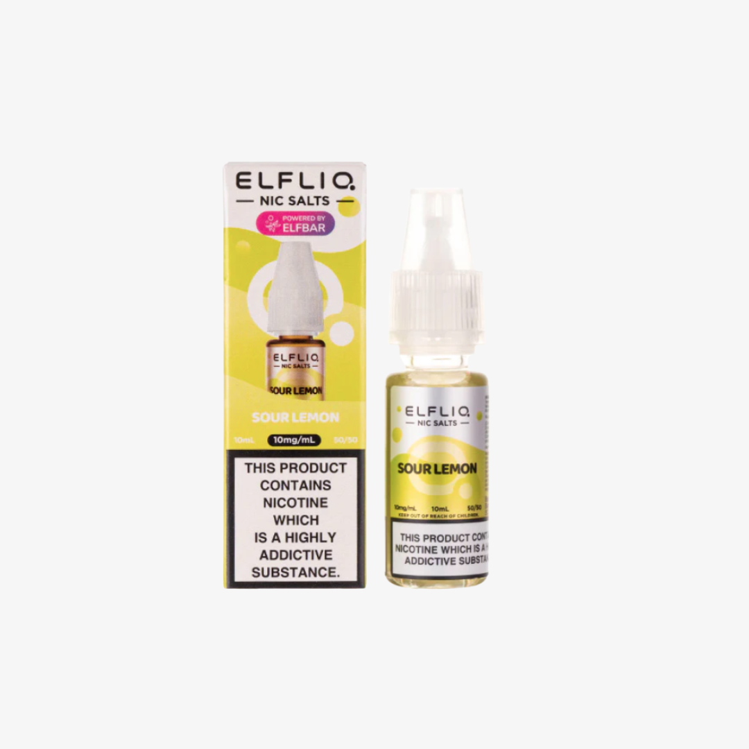 Sour Lemon Nic Salt E-Liquid by Elf Bar ELFLIQ bottle  e-liquid