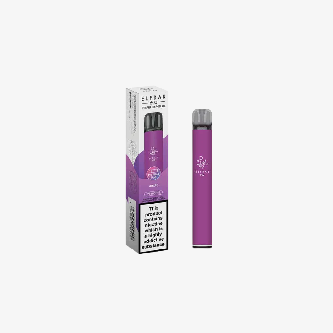 Elf Bar 600 Prefilled Pod Vape Kits Grape vape device