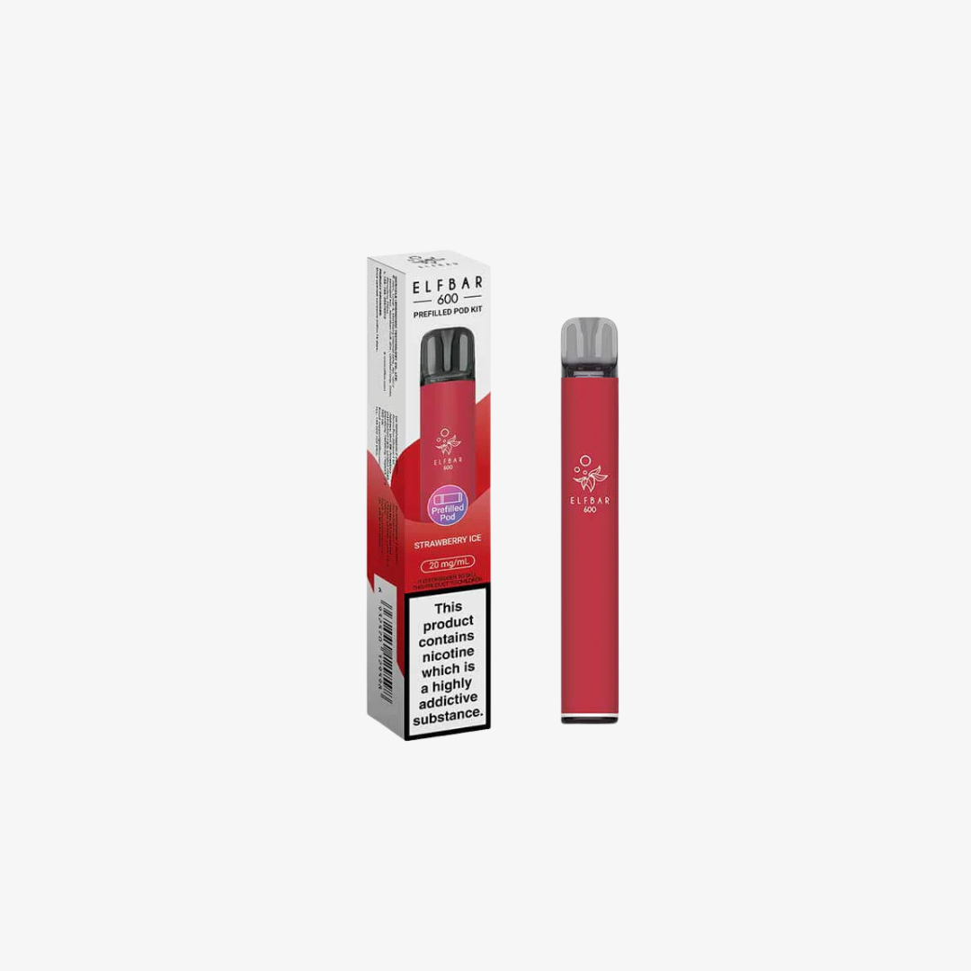 Elf Bar 600 Prefilled Pod Vape Kits Strawberry Ice vape device