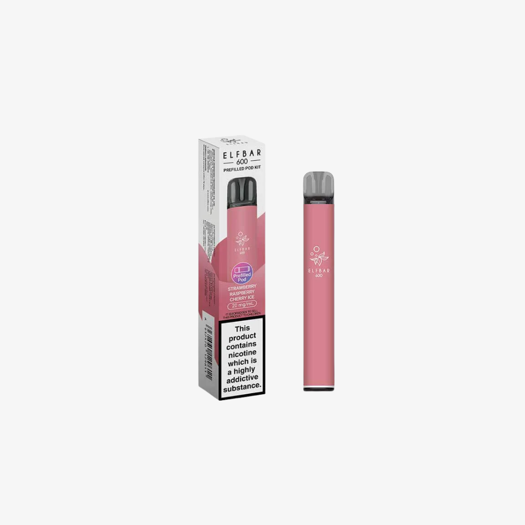 Elf Bar 600 Prefilled Pod Vape Kits Strawberry Raspberry Cherry Ice vape device