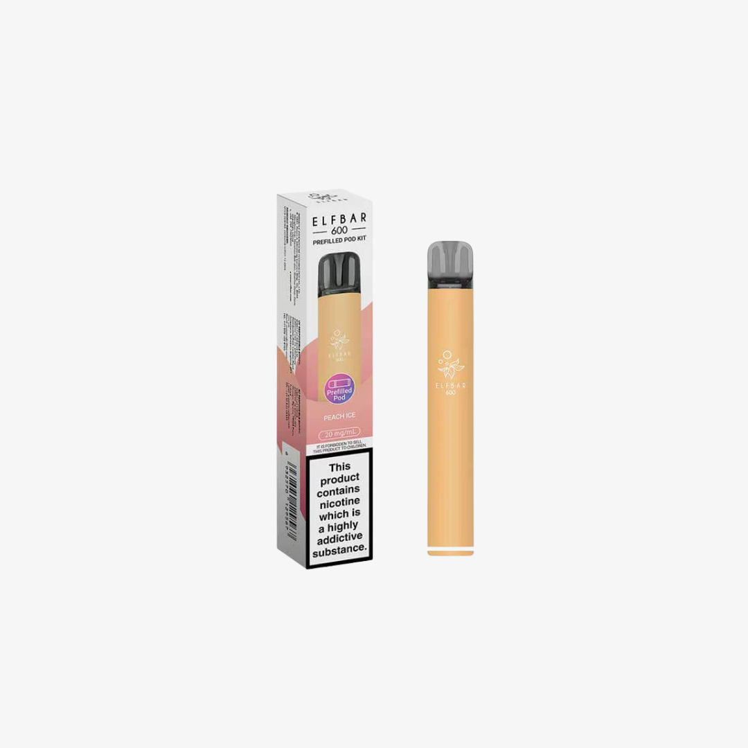 Elf Bar 600 Prefilled Pod Vape Kits Peach Ice vape device