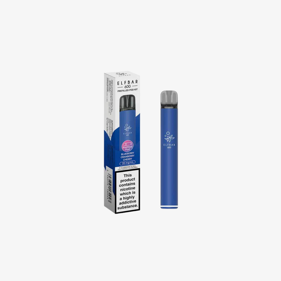 Elf Bar 600 Prefilled Pod Vape Kits Blueberry Cranberry Cherry vape device