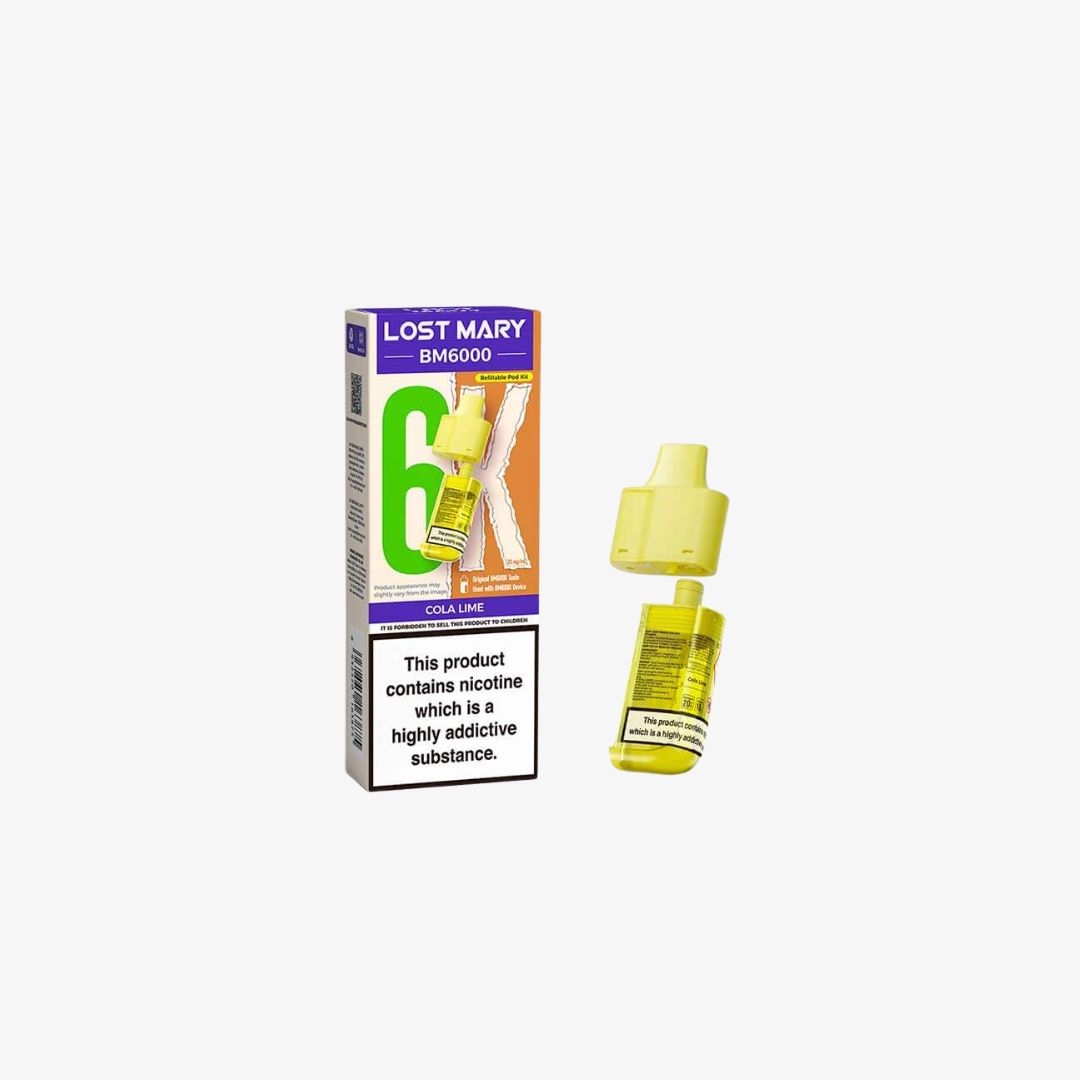 Lost Mary BM6000 Cola Lime Prefilled Vape Pods - 20mg