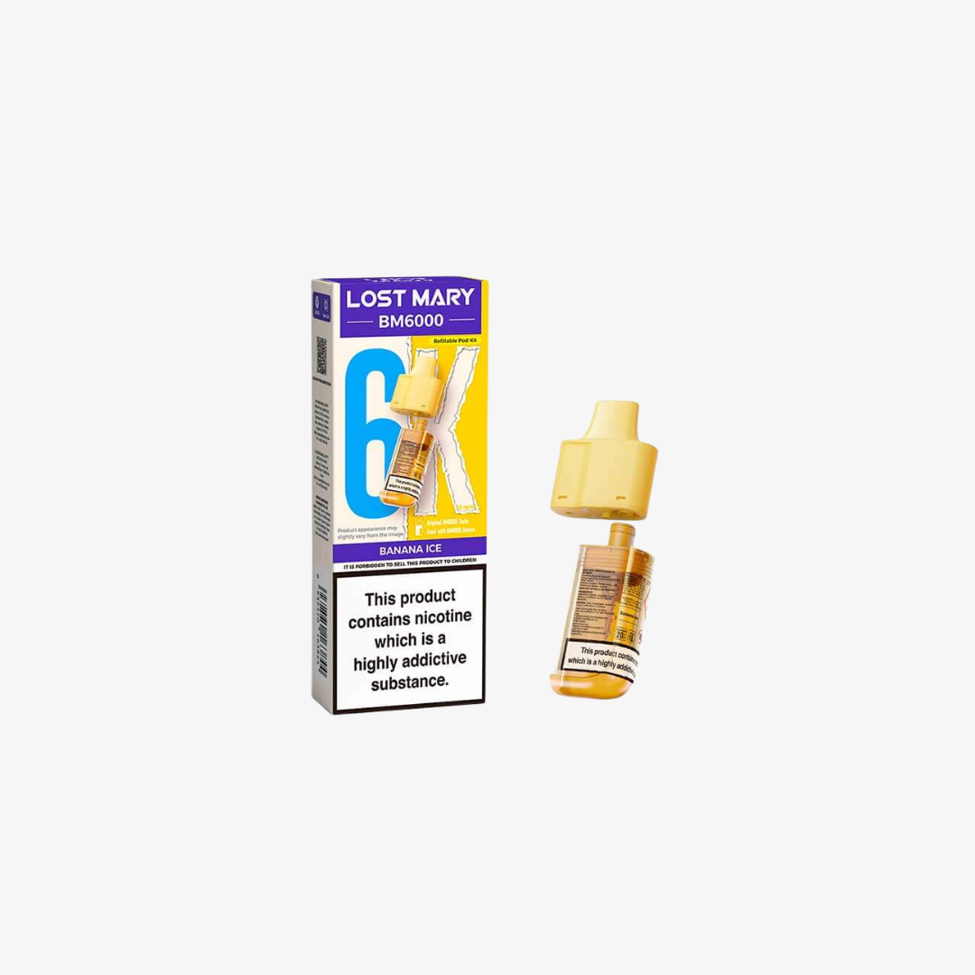 Lost Mary BM6000 Banana Ice Prefilled Vape Pods - 20mg