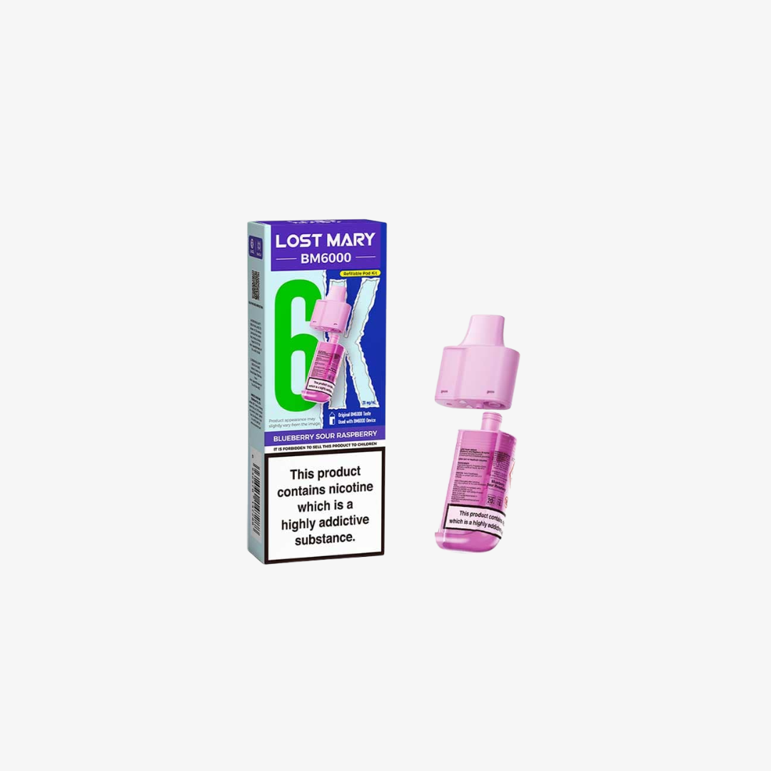 Lost Mary BM6000 Blueberry Sour Raspberry Prefilled Vape Pods - 20mg