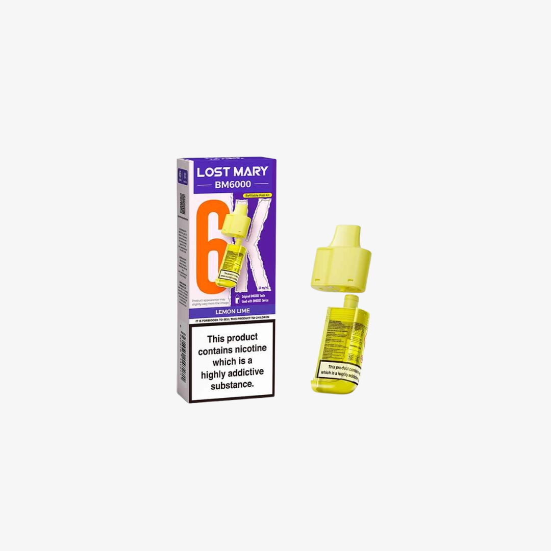 Lost Mary BM6000 Lemon Lime Prefilled Vape Pods - 20mg