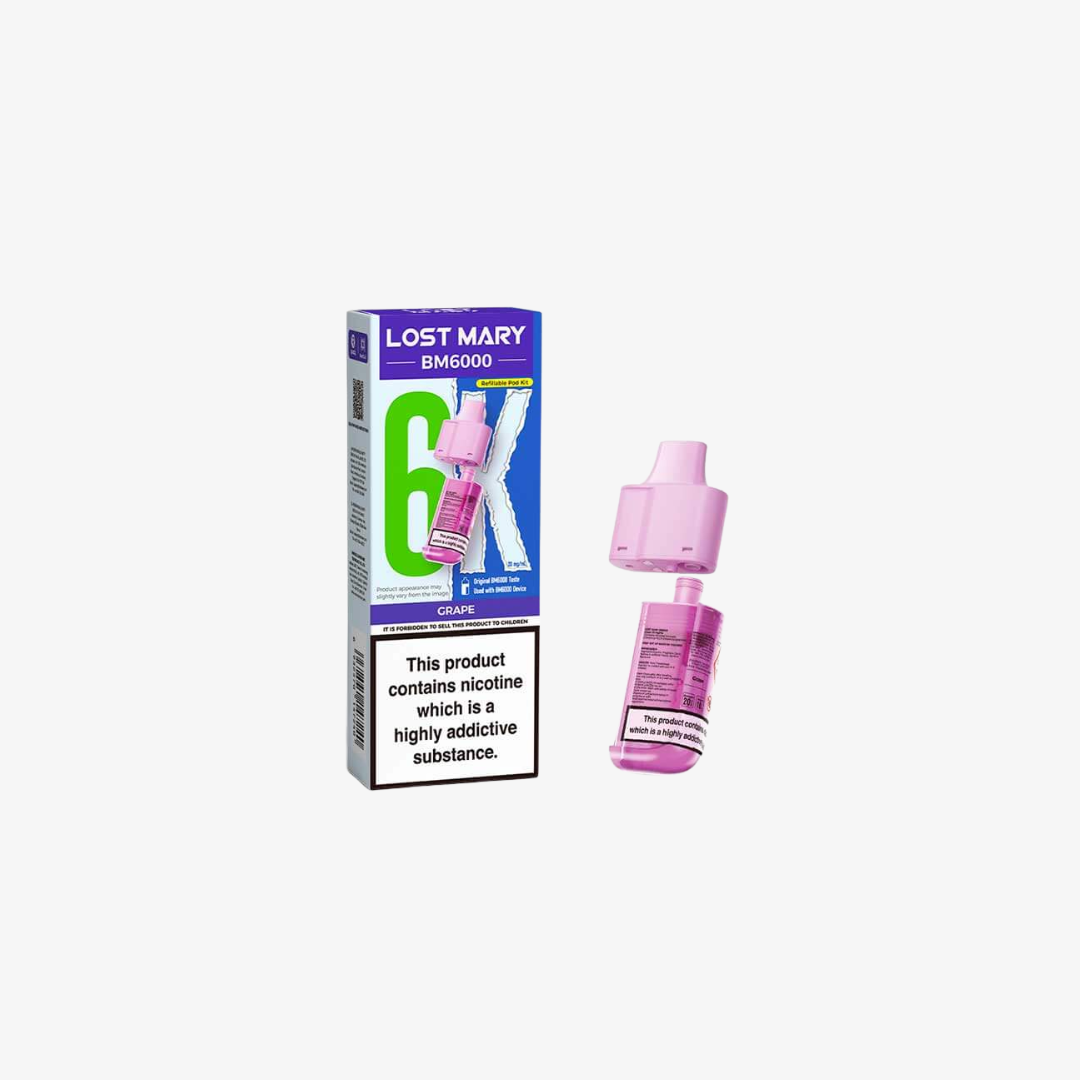 Lost Mary BM6000 Grape Prefilled Vape Pods - 20mg