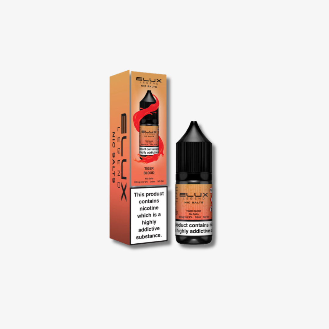 Tiger Blood Nic Salt E-Liquid by Elux Legend 10ml bottle 10mg e-liquid
