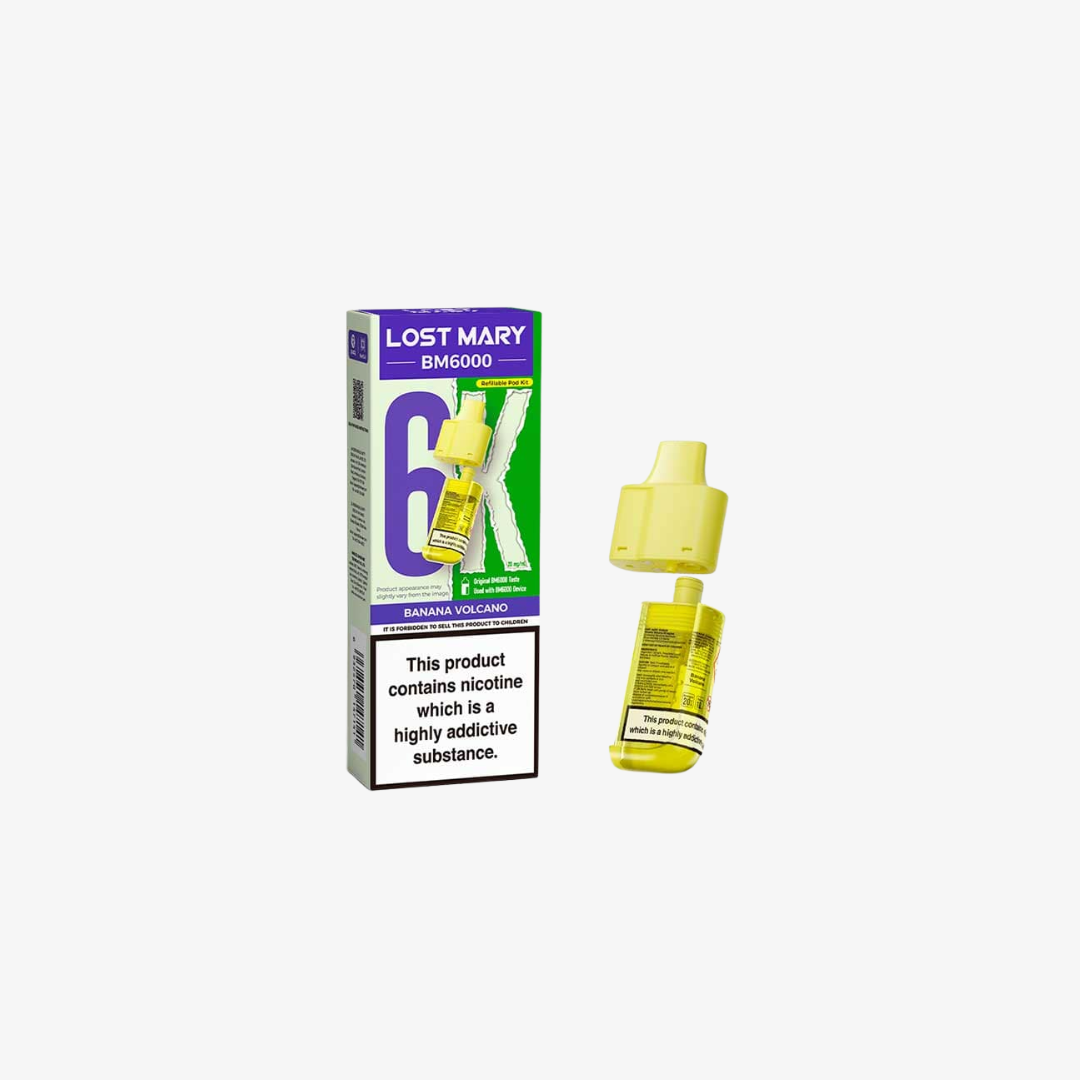 Lost Mary BM6000 Banana Volcano Prefilled Vape Pods - 20mg
