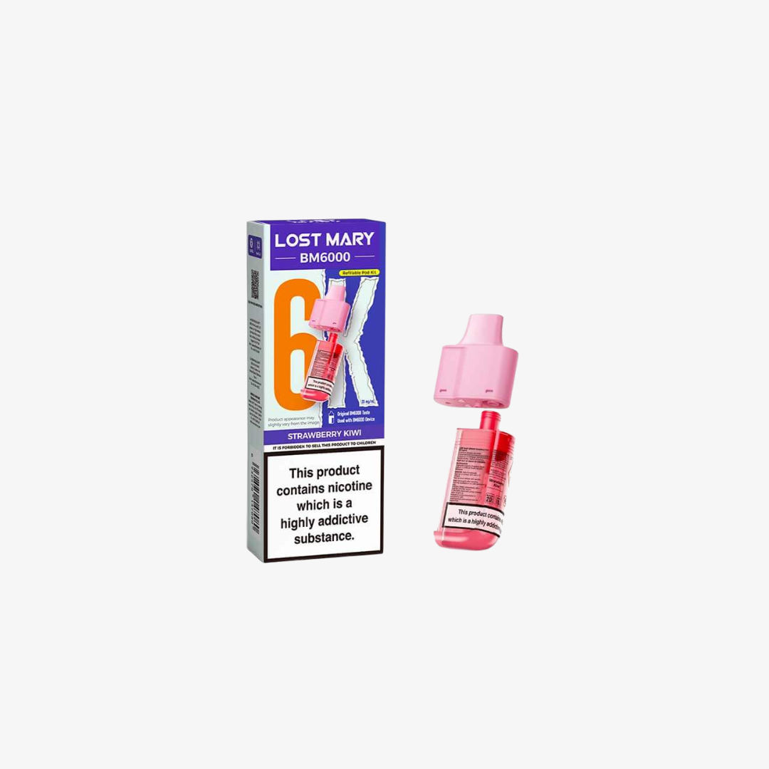 Lost Mary BM6000 Strawberry Kiwi Prefilled Vape Pods - 20mg
