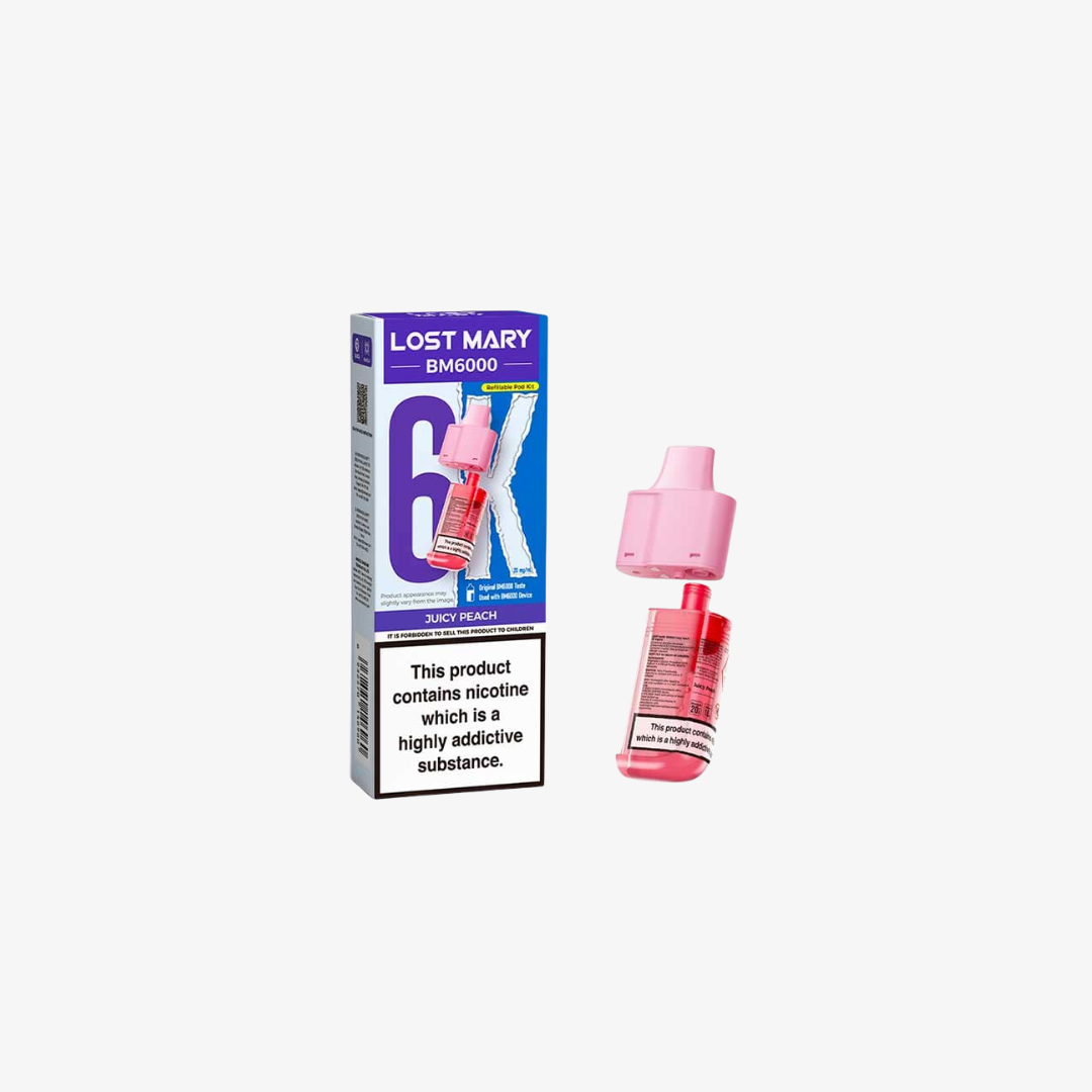 Lost Mary BM6000 Juicy Peach Prefilled Vape Pods - 20mg