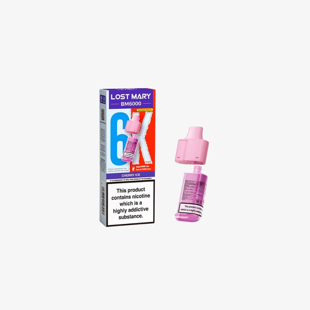Lost Mary BM6000 Cherry Ice Prefilled Vape Pods - 20mg