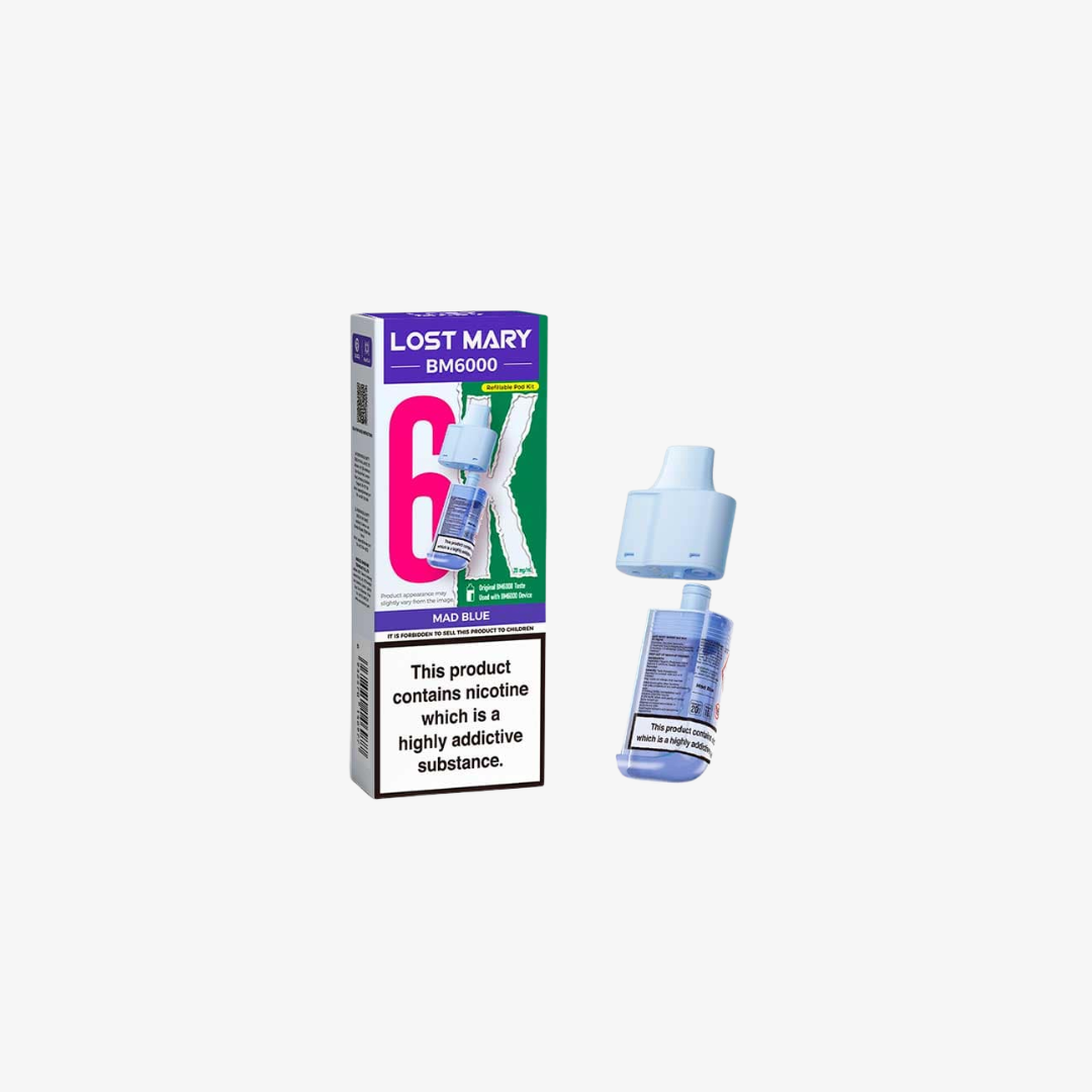 Lost Mary BM6000 Mad Blue Prefilled Vape Pods - 20mg