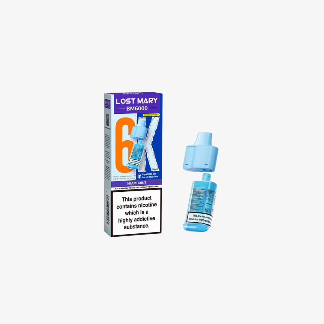 Lost Mary BM6000 Miami Mint Prefilled Vape Pods - 20mg