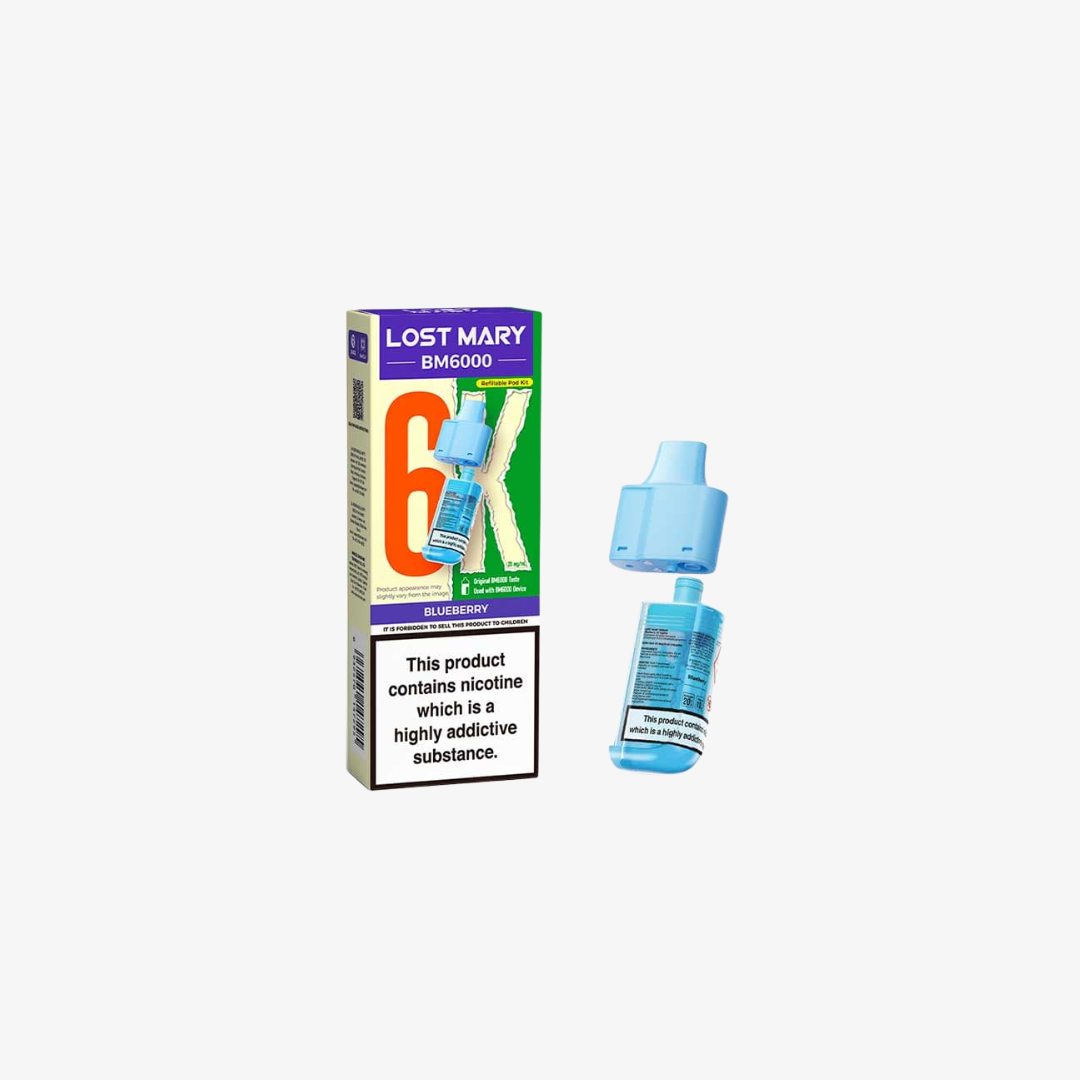 Lost Mary BM6000 Blueberry Prefilled Vape Pods - 20mg