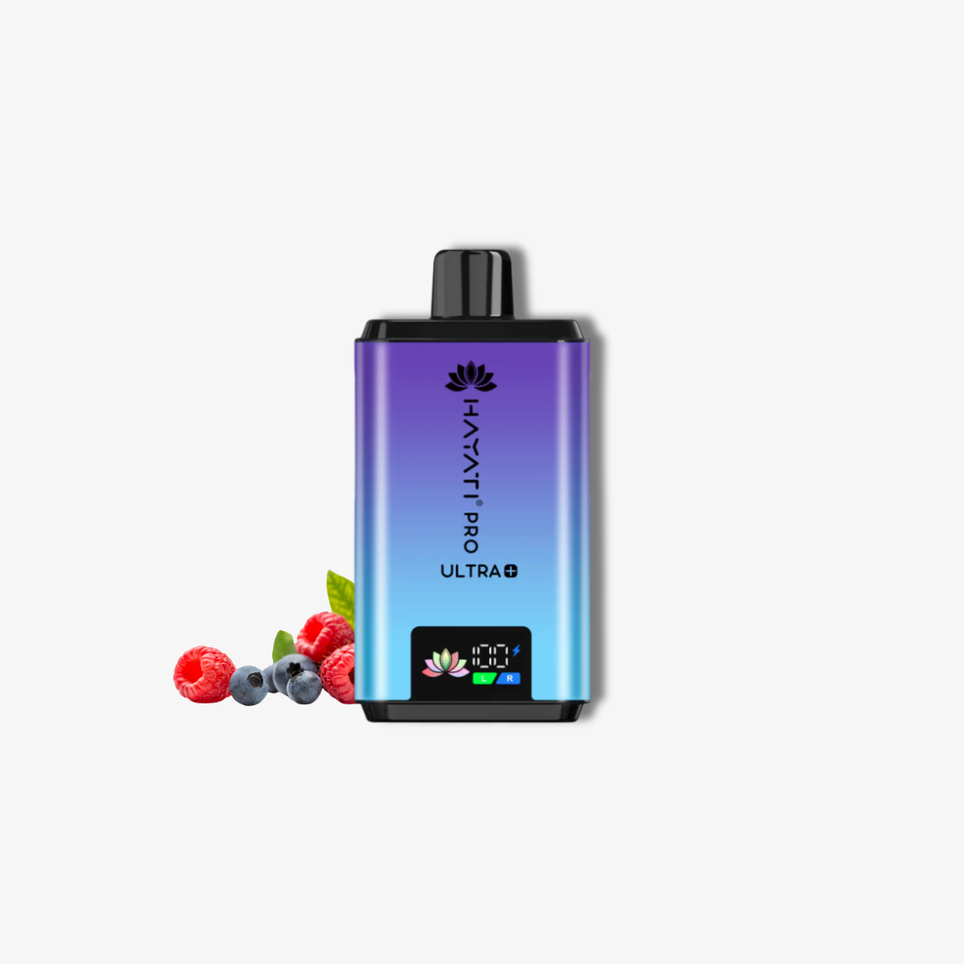 Hayati Pro Ultra Plus 25k Puffs Vape Kit Blueberry Raspberry vape device