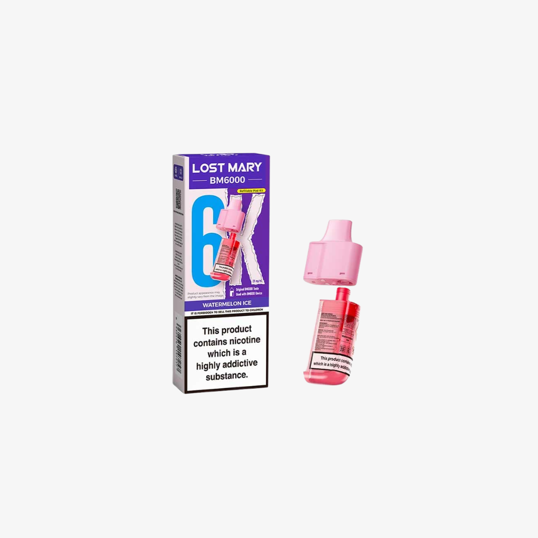 Lost Mary BM6000 Watermelon Ice Prefilled Vape Pods - 20mg
