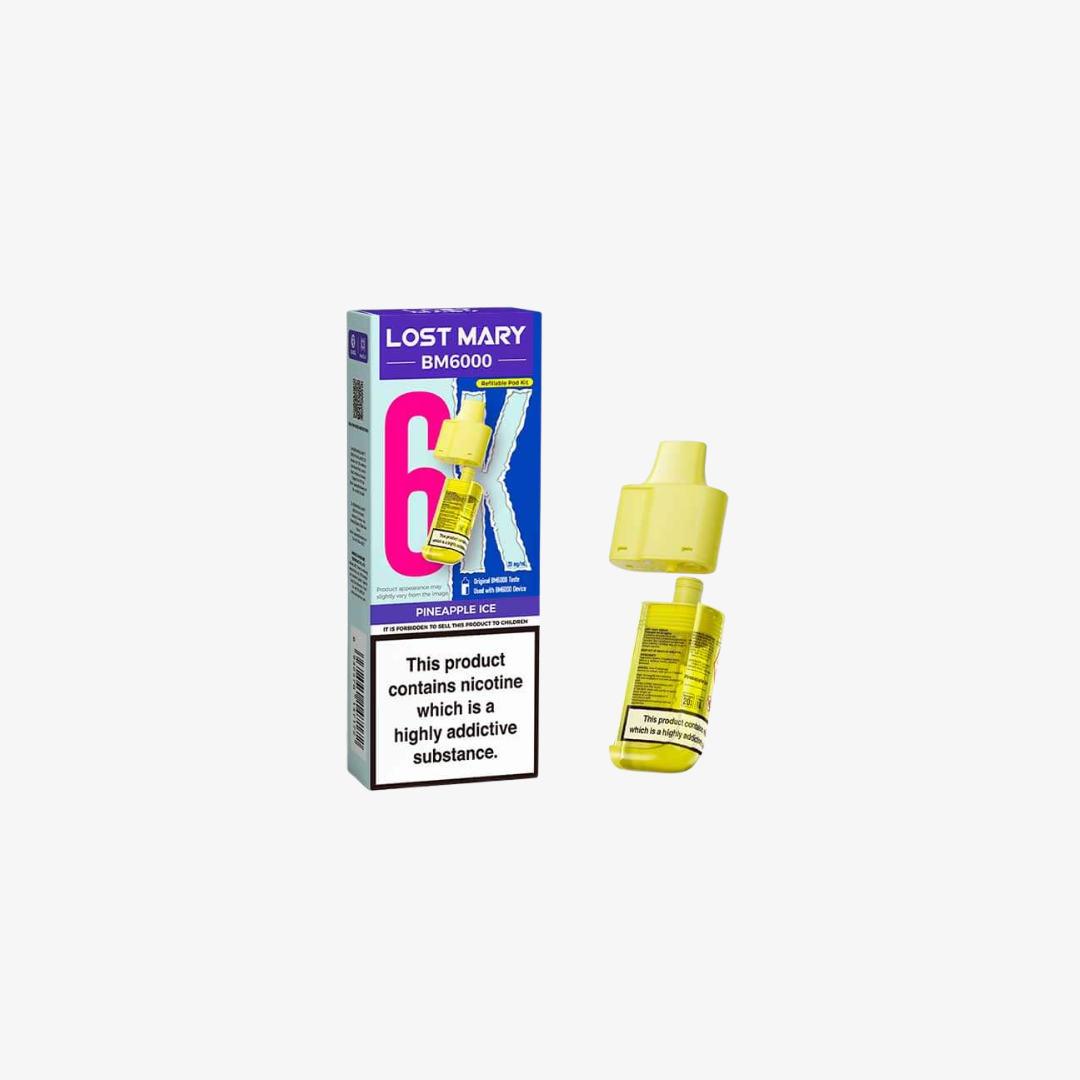 Lost Mary BM6000 Pineapple Ice Prefilled Vape Pods - 20mg