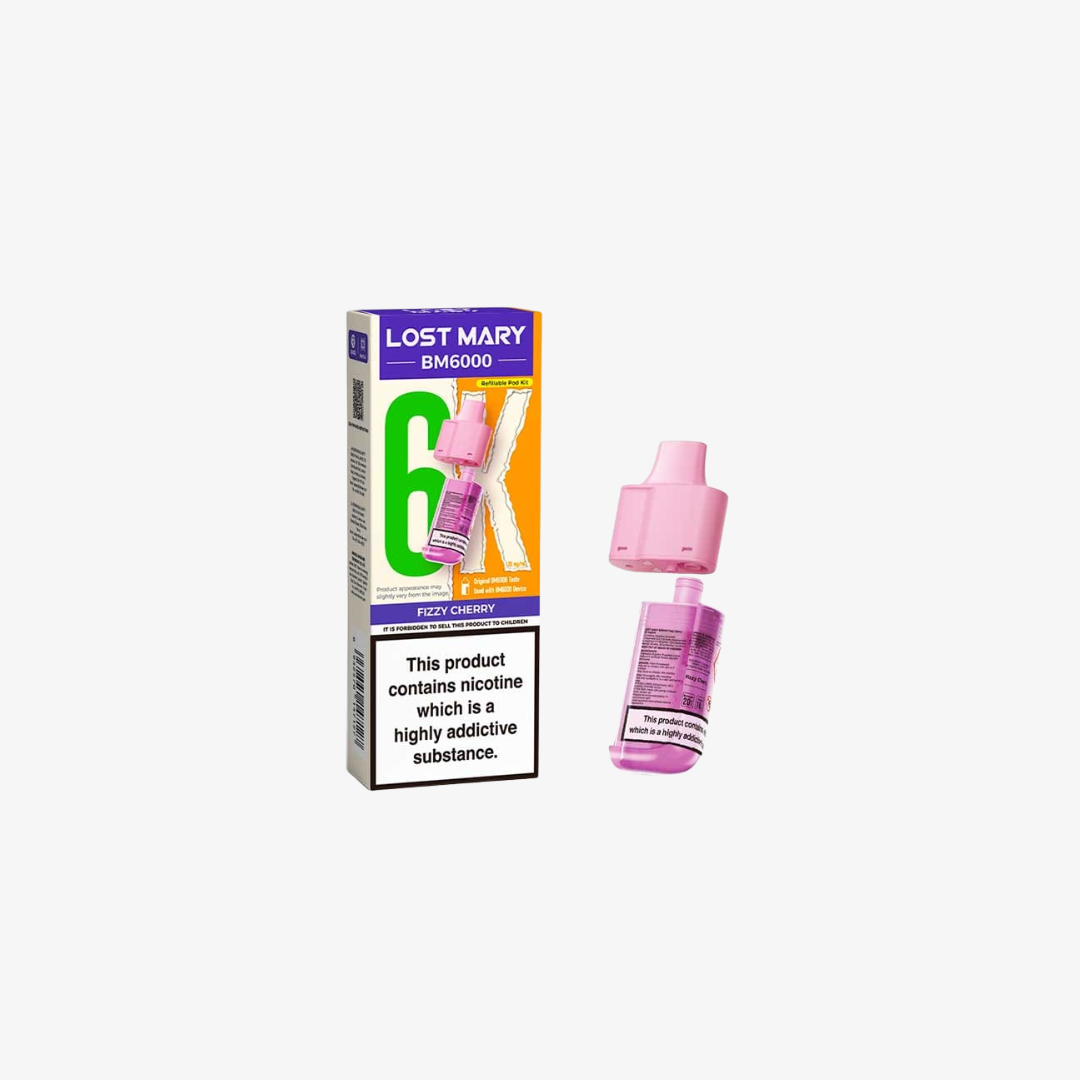 Lost Mary BM6000 Fizzy Cherry Prefilled Vape Pods - 20mg