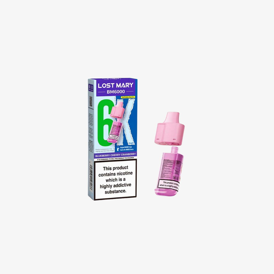 Lost Mary BM6000 Blueberry Cherry Cranberry Prefilled Vape Pods - 20mg