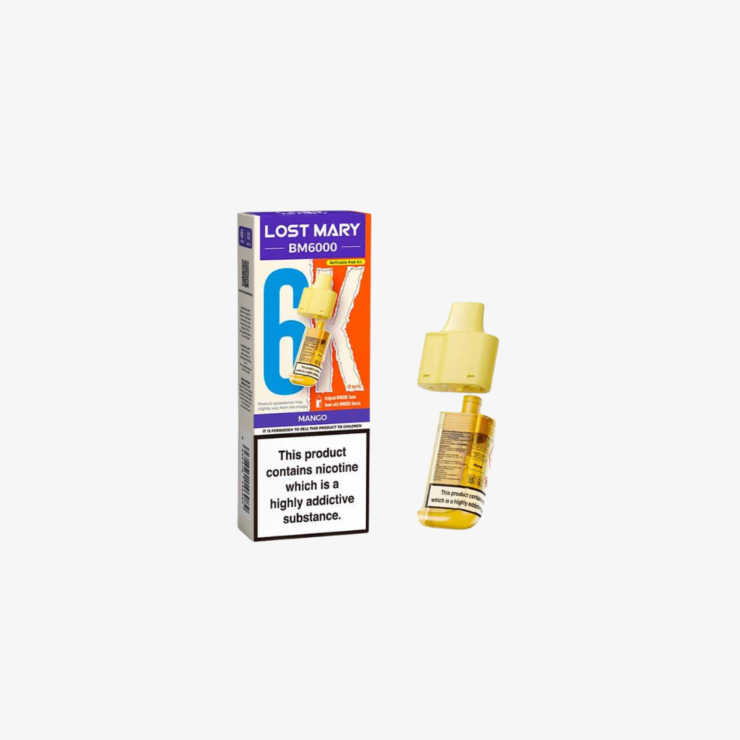Lost Mary BM6000 Mango Prefilled Vape Pods - 20mg