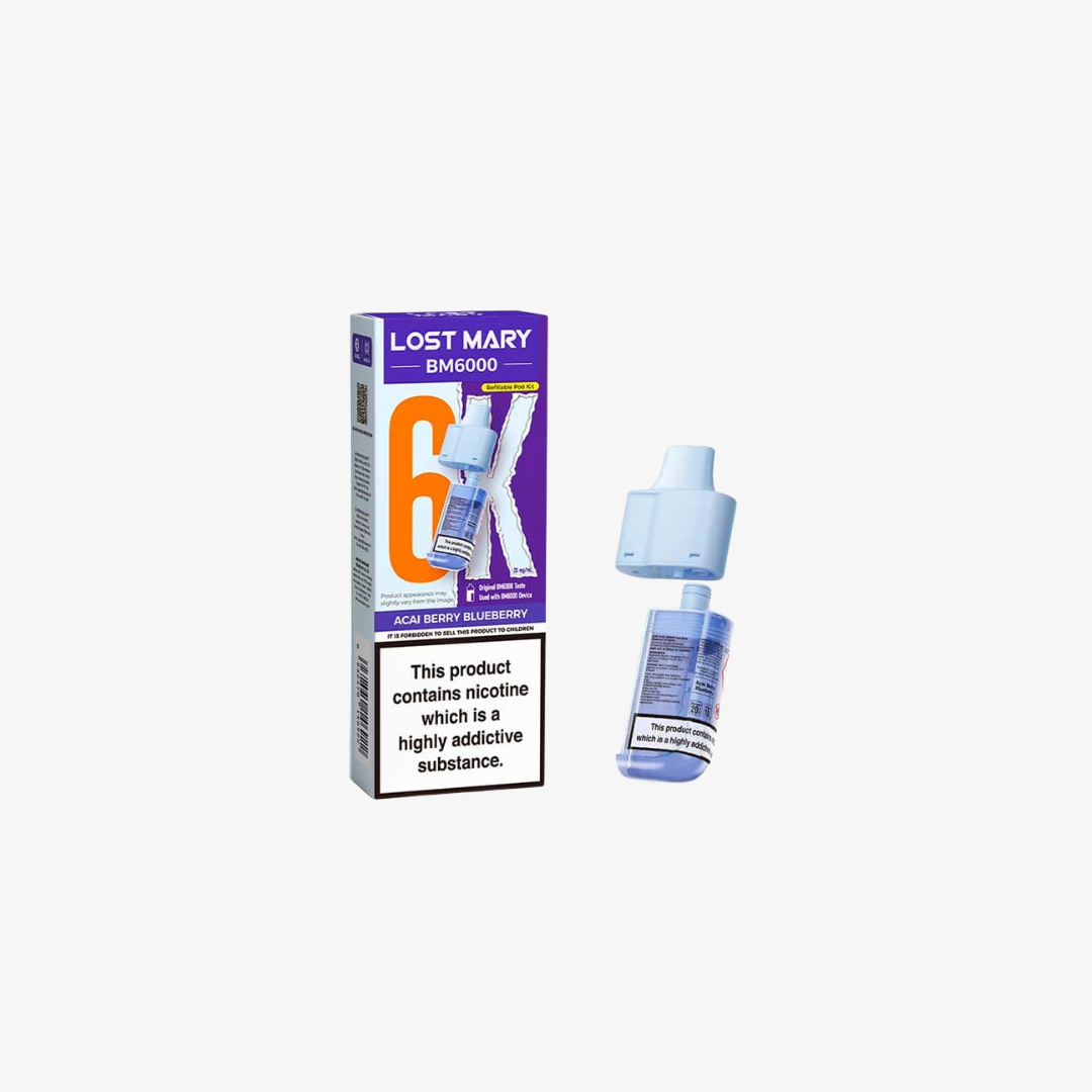 Lost Mary BM6000 Acai Berry Blueberry Prefilled Vape Pods - 20mg