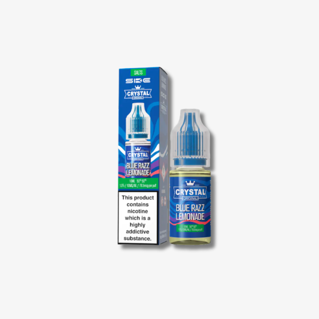 Crystal Nic Salts - Blue Razz Lemonade - 10ml E-liquid bottle 10mg e-liquid