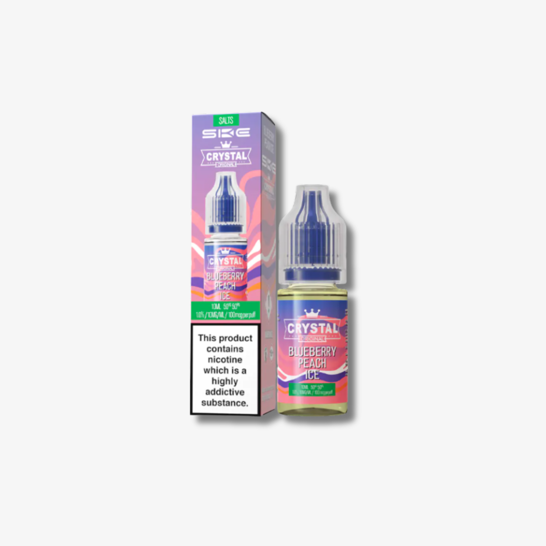 Crystal Nic Salts - Blueberry Peach Ice - 10ml E-liquid bottle 10mg e-liquid