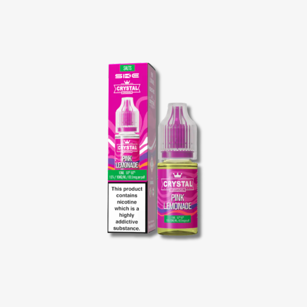 Crystal Nic Salts - Pink Lemonade - 10ml E-liquid bottle 10mg e-liquid