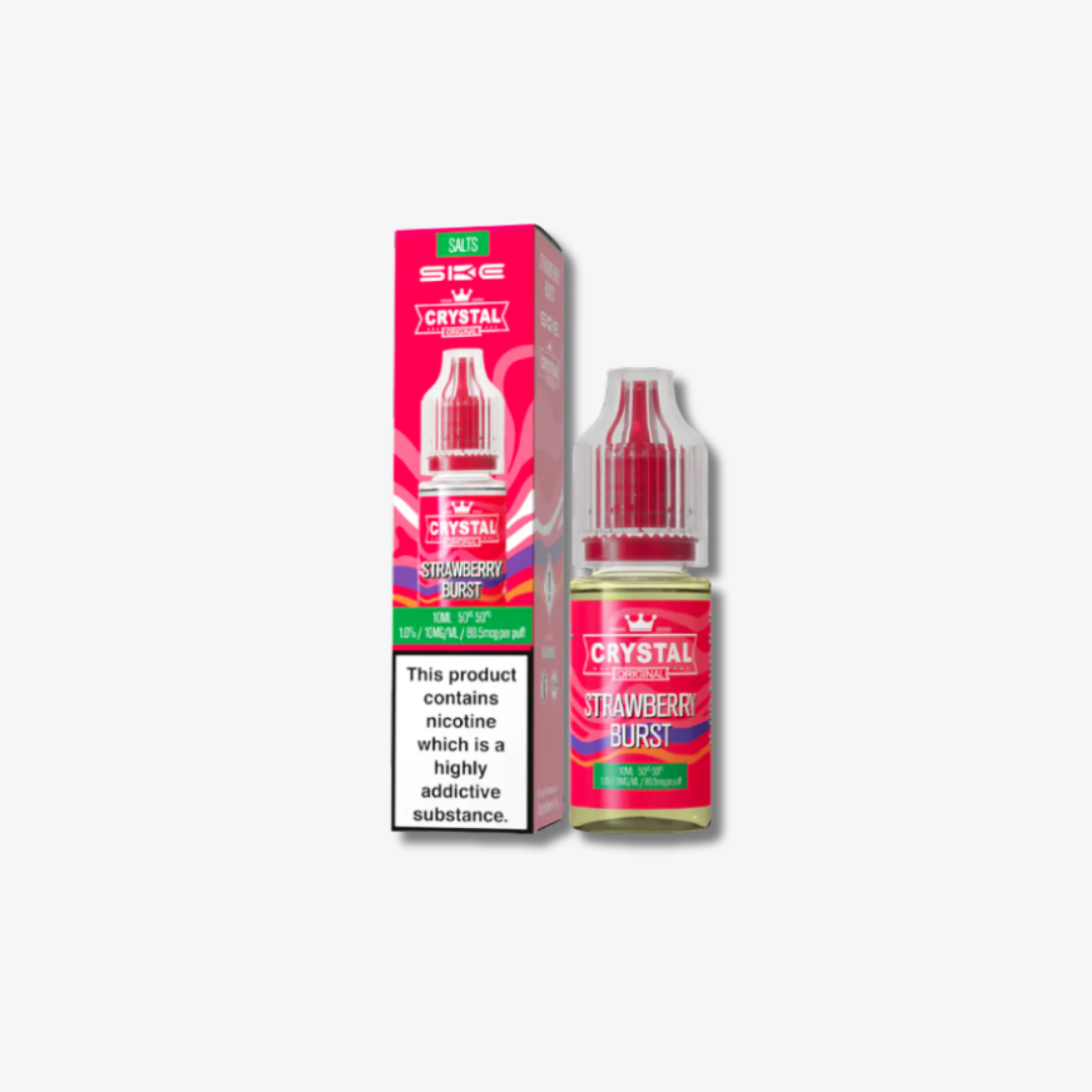 Crystal Nic Salts - Strawberry Burst - 10ml E-liquid bottle 10mg e-liquid