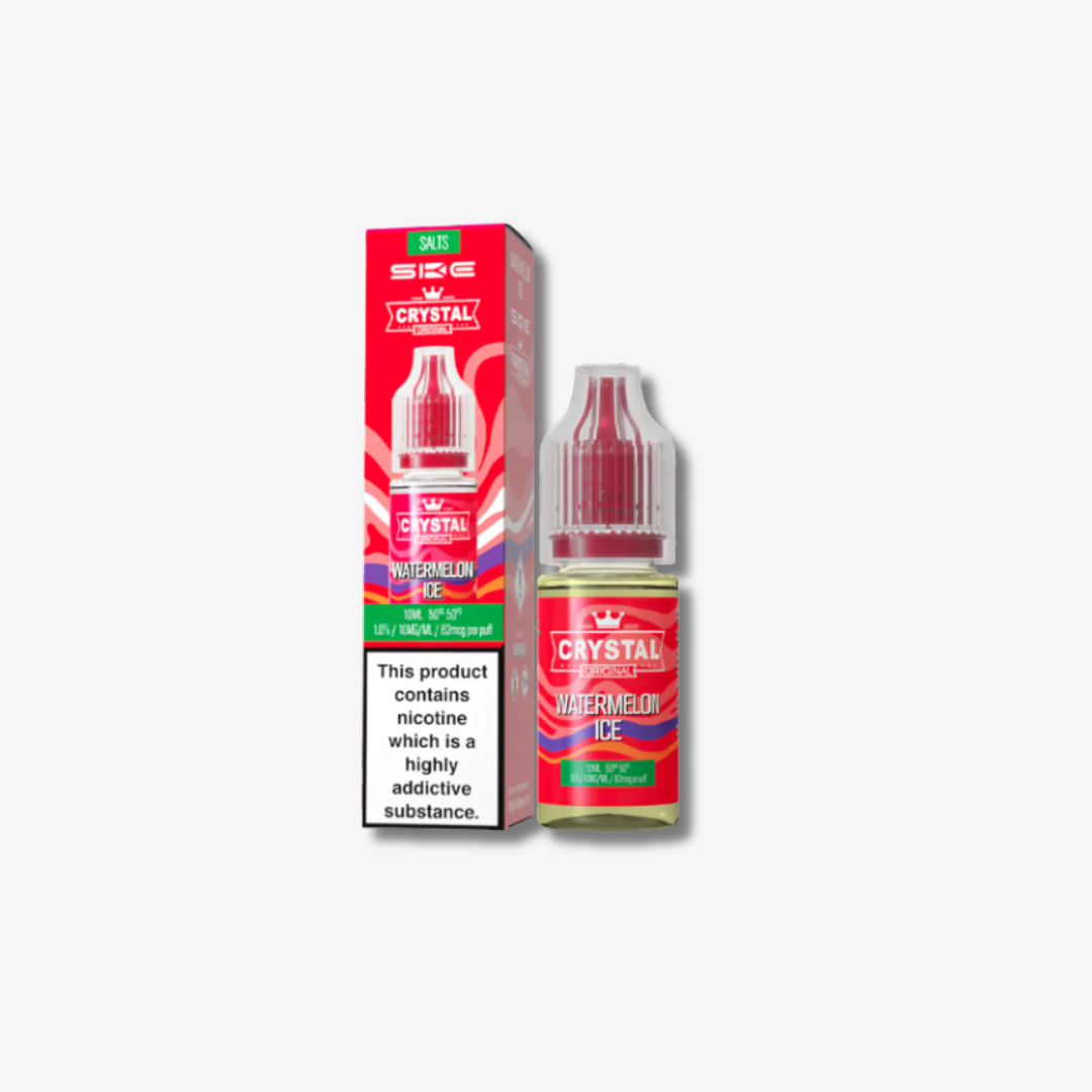 Crystal Nic Salts - Watermelon Ice - 10ml E-liquid bottle 10mg e-liquid