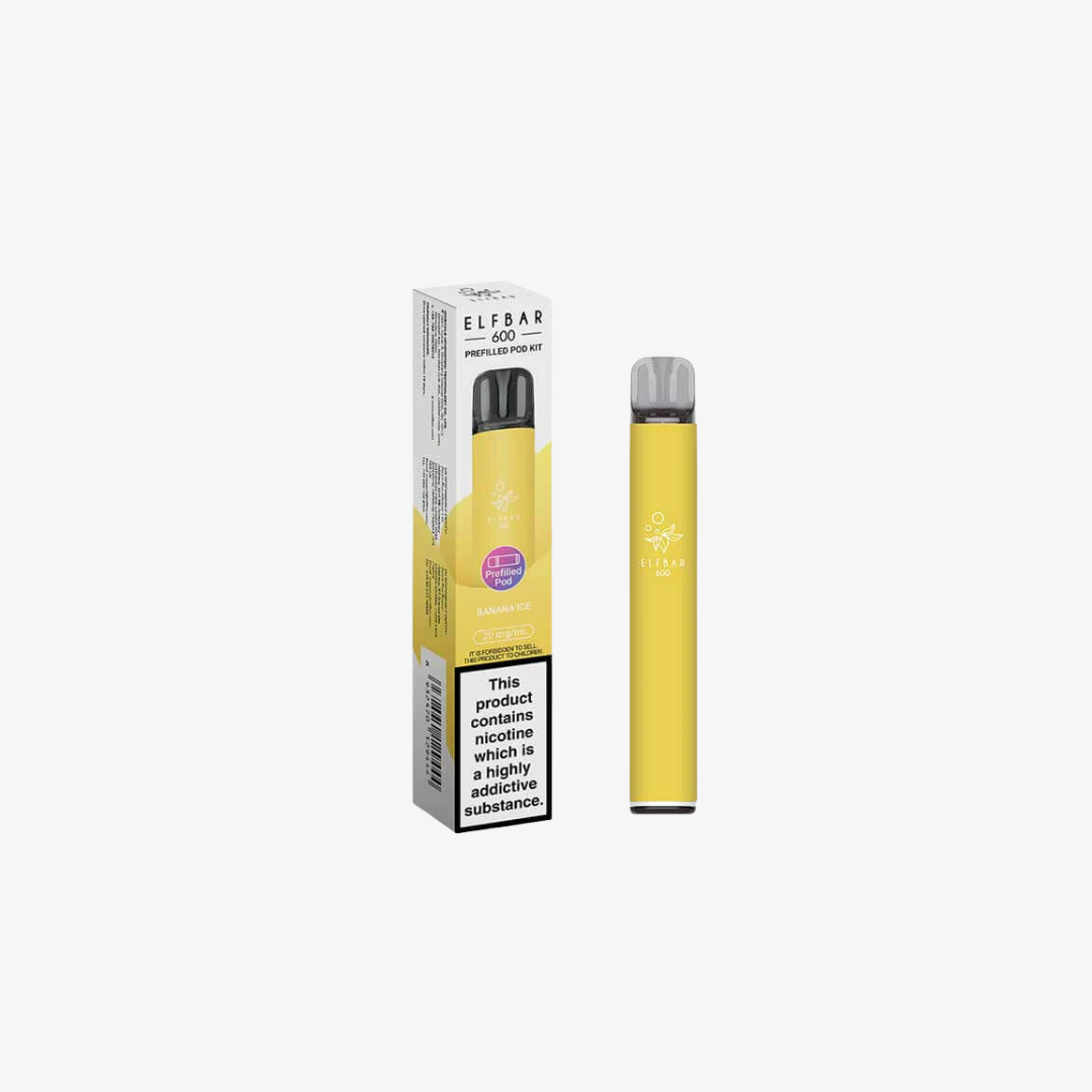 Elf Bar 600 Prefilled Pod Vape Kits Banana Ice vape device