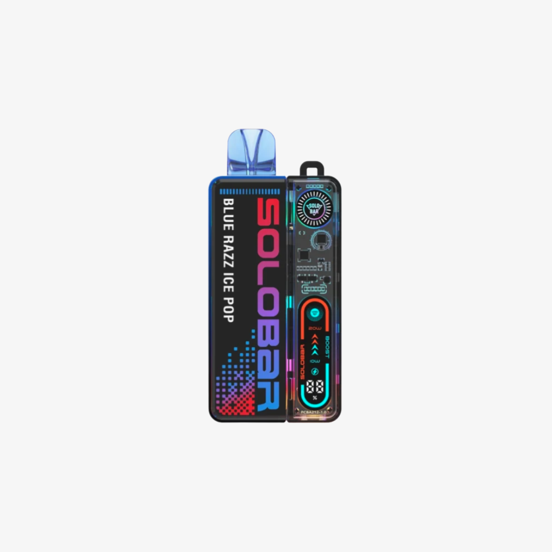 Solo Bar 30K Prefilled Pod Kit Blue Razz Ice Pop vape device